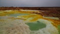 Panorama inside Dallol volcanic crater in Danakil depression, Afar Ethiopia Royalty Free Stock Photo