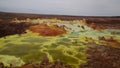 Panorama inside Dallol volcanic crater in Danakil depression, Afar Ethiopia Royalty Free Stock Photo