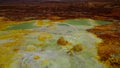 Panorama inside Dallol volcanic crater in Danakil depression, Afar Ethiopia Royalty Free Stock Photo