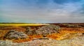 Panorama inside Dallol volcanic crater in Danakil depression, Ethiopia Royalty Free Stock Photo