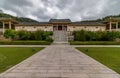 Panorama on inside square of Tongiljeon Complex, with beautiful nature. Heritage of former Capital Gyeongju, South Korea. Asia