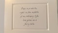 Panorama Inspirational quote on the back of home door