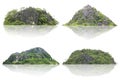 Panorama island, hill, mountain isolated on a white background. The collection of Mountain