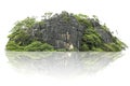 Panorama island, hill, mountain isolated on a white background