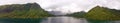 Panorama of Moorea Mountains under the Cloudy Skies Royalty Free Stock Photo