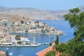 Panorama of Island Simy in Greece. Rhodes Royalty Free Stock Photo
