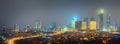 Panorama of Istanbul and Bosporus at night Royalty Free Stock Photo
