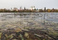 The panorama of the Izmailovo Kremlin against the backdrop of the pond