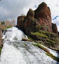 Panorama of Jermuk waterfall on Arpa river, Armenia