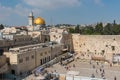 Panorama of Jerusalem with the Wailing wall and Dome of the Rock