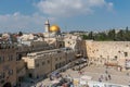 Panorama of Jerusalem with the Wailing wall and Dome of the Rock Royalty Free Stock Photo