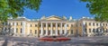 Panorama of Kamennoostrovsky Palace is a former imperial country residence on Kamenny Island in St. Petersburg Royalty Free Stock Photo
