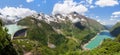 Panorama of Kaprun High Mountain Reservoirs - Zell am See-Kaprun with beautiful nature,Salcburger land, Austrian Alps Royalty Free Stock Photo