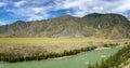 Panorama of the Katun River in the Altai Mountains, Russia