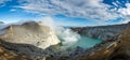 Panorama Kawa Ijen Volcano crater and lake.