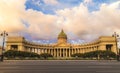 Panorama of Kazan Cathedral in St. Petersburg at sunrise,