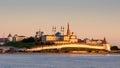 Panorama of Kazan Kremlin at sunset, Tatarstan, Russia Royalty Free Stock Photo