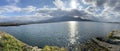 Panorama of Kenmare Bay from Kilmakilloge, Kerry Royalty Free Stock Photo