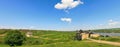 Panorama of Khotyn fortress on Dniester riverside. Ukraine Royalty Free Stock Photo