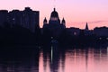 Panorama of Kiev in the area of obolonskaya embankment