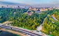 Panorama of Kiev with Friendship of Nations Arch and Monument to the Magdeburg Rights - Ukraine