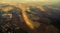 Panorama of Kiev suburb from above. Aerial view.