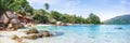 Panorama of asian paradise beach in Thailand Royalty Free Stock Photo