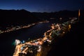 Panorama of Kotor Bay with Mountain Scenery and Cruise Ship Royalty Free Stock Photo