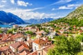 Panorama of Kotor and a view of the mountains, Montenegro Royalty Free Stock Photo
