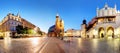 Panorama of Krakow Market Square, Poland at night Royalty Free Stock Photo