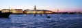 Panorama of Kunstkamera and Neva, Saint Petersburg Royalty Free Stock Photo