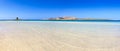 Panorama of la Pelosa Beach, Sardinia Royalty Free Stock Photo