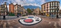 Panorama of La Rambla Street with Joan Miro Mosaic on the Floor,