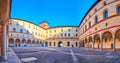 Panorama of La Rocchetta courtyard in Sforza`s Castle in Milan, Italy Royalty Free Stock Photo