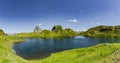Panorama lacs d`Auyous and Pic d`Ossau in the French Pyrenees Royalty Free Stock Photo