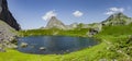 Panorama lacs d`Auyous and Pic d`Ossau in the French Pyrenees