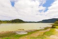 Panorama Lagoa das Furnas, Furnas, Sao Miguel, Azores, Portugal.