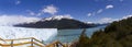 Panorama Lake Argentino and Perito Moreno Glacier balcony system Royalty Free Stock Photo