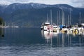 Panorama lake and boats