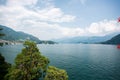 Panorama Lake Como in Italy. Cloudy Sky Royalty Free Stock Photo