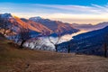 Panorama of Lake Como, looking south, from Musso. Royalty Free Stock Photo