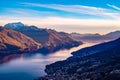 Panorama of Lake Como, looking south, from Musso. Royalty Free Stock Photo