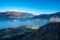 Panorama of Lake Como, from Tremezzo. Royalty Free Stock Photo
