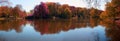 Panorama of the Lake at Dortmund Romberg Park botanical garden Royalty Free Stock Photo