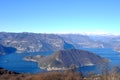 Panorama of Lake Iseo and Montisola in the province of Brescia - Lombardy - Italy 007 Royalty Free Stock Photo