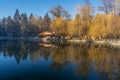 Kleptuza lake in Velingrad, a spa capital of Balkans in Rhodope Mountains, Bulgaria Royalty Free Stock Photo