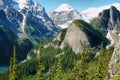 Panorama of Lake Louise from Little Beehive Royalty Free Stock Photo