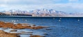 Panorama of Lake Manasarovar in Western Tibet Royalty Free Stock Photo