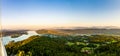 Panorama Lake and mountains at Worthersee Karnten Austria tourist spot Royalty Free Stock Photo