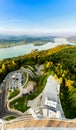 Panorama Lake and mountains at Worthersee Karnten Austria tourist spot Royalty Free Stock Photo